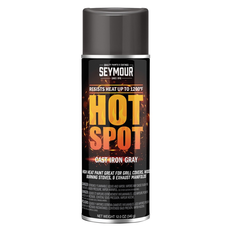 SEYMOUR® Hot Spot High Heat Restoration Paint - Cast Iron Gray, 12 oz